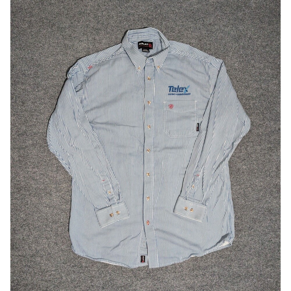 Ariat FR Shirt Mens XLT Long Sleeve Workwear Striped